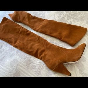 Knee High Suede Camel Color Boots